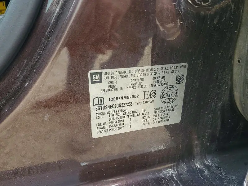 2016 GMC SIERRA K1500 SLT  