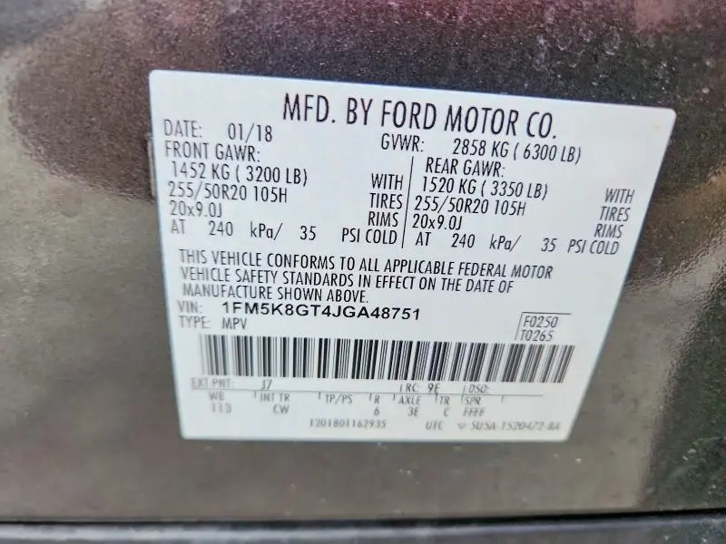 2018 FORD EXPLORER SPORT  