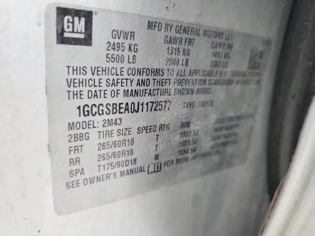 2018 CHEVROLET COLORADO   