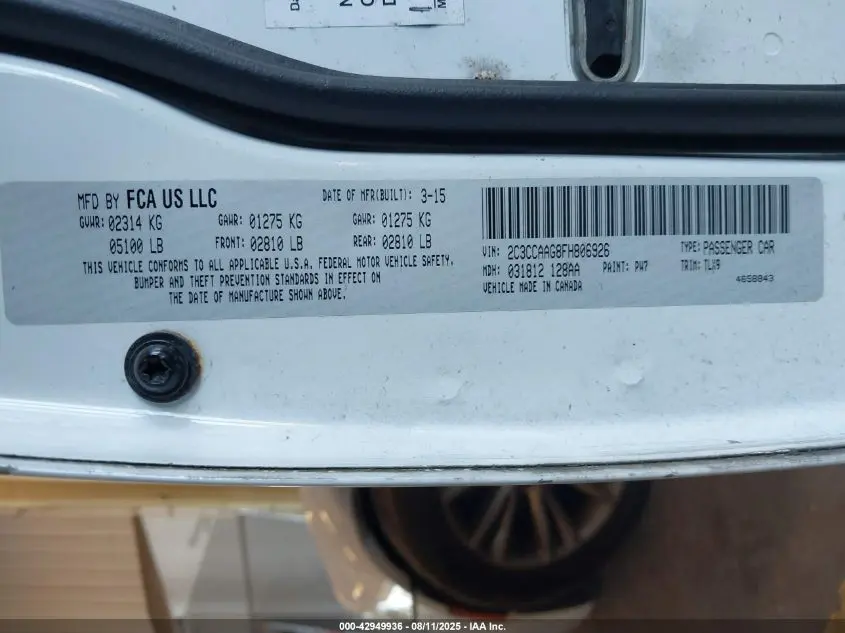 2015 CHRYSLER 300 LIMITED