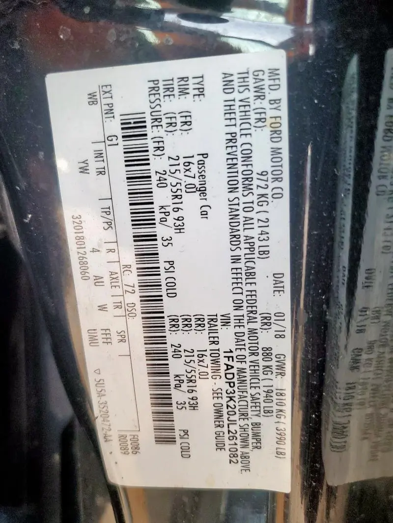 2018 FORD FOCUS SE  