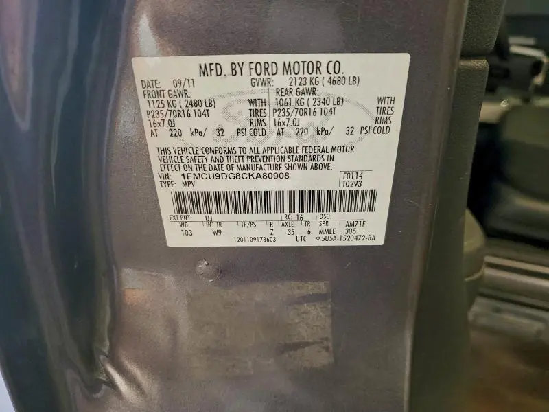 2012 FORD ESCAPE XLT  