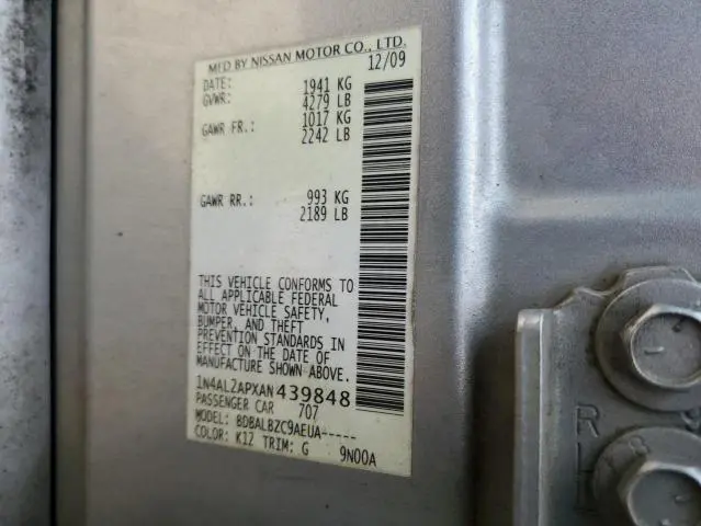 2010 NISSAN ALTIMA BASE  