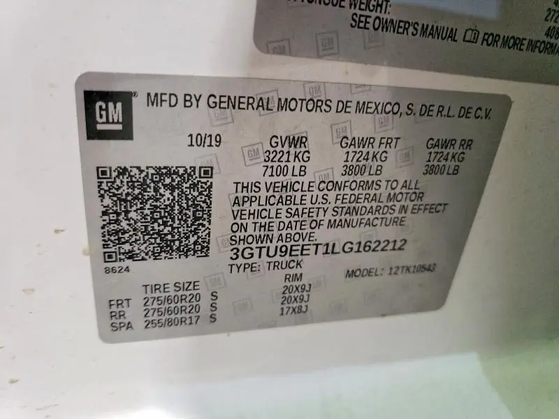 2020 GMC SIERRA K1500 AT4  