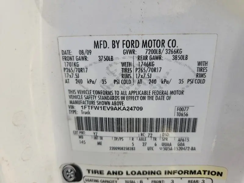 2010 FORD F150 SUPERCREW  