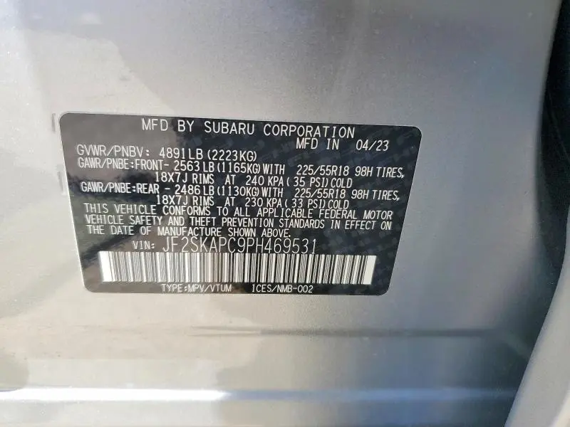 2023 SUBARU FORESTER LIMITED  