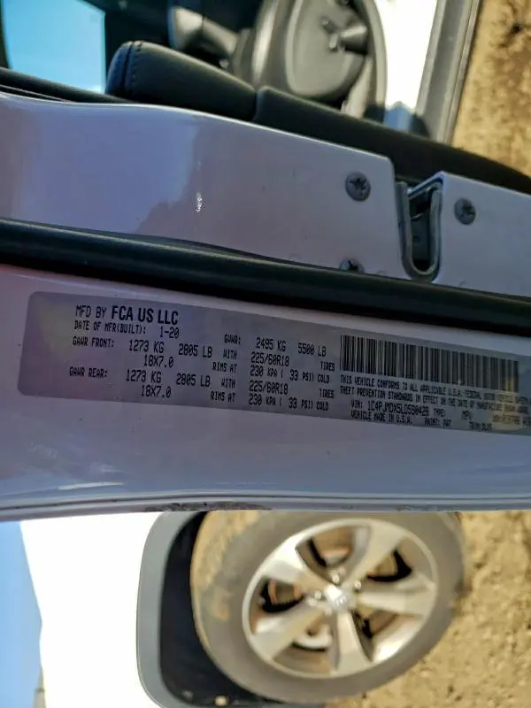 2020 JEEP CHEROKEE LIMITED  