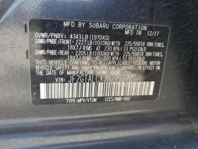 2018 SUBARU CROSSTREK LIMITED  