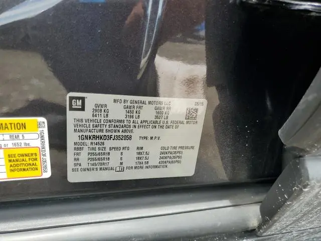 2015 CHEVROLET TRAVERSE LT  