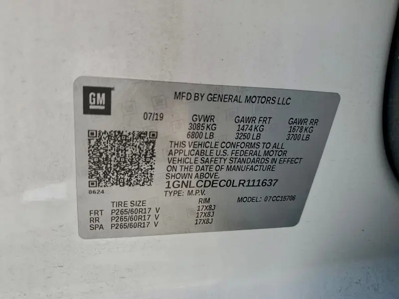 2020 CHEVROLET TAHOE POLICE  