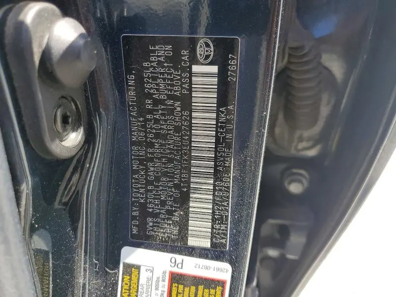 2014 TOYOTA CAMRY   