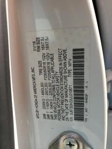 2018 ACURA RDX   