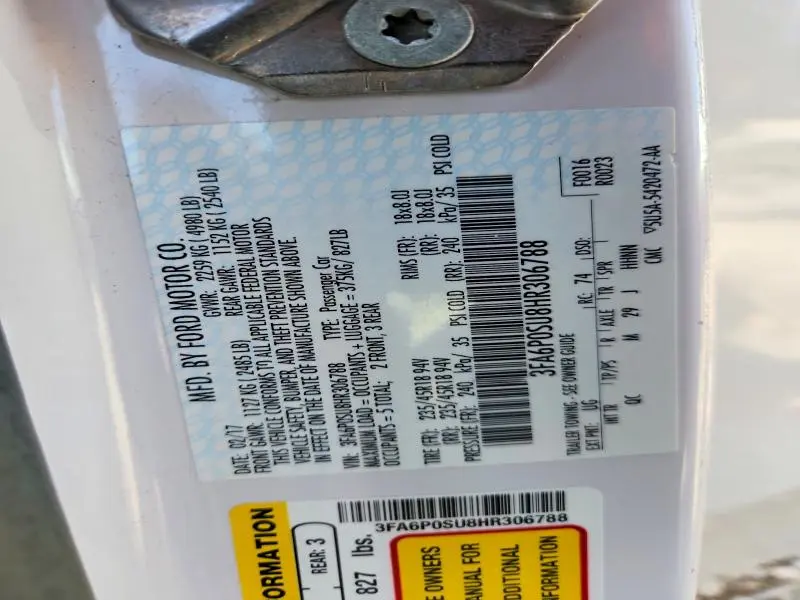 2017 FORD FUSION TITANIUM PHEV  