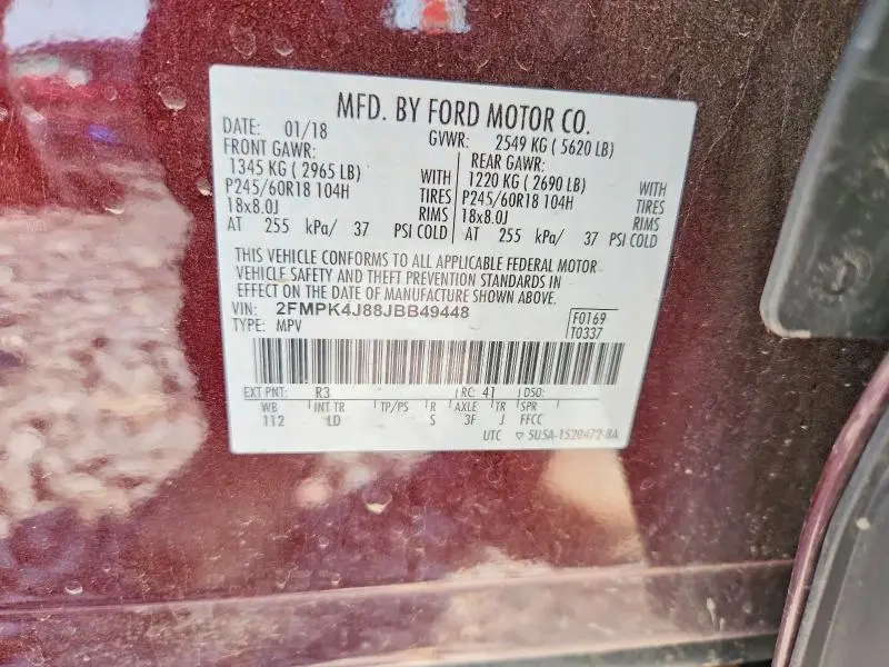 2018 FORD EDGE SEL  