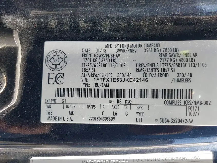 2018 FORD F-150 XLT