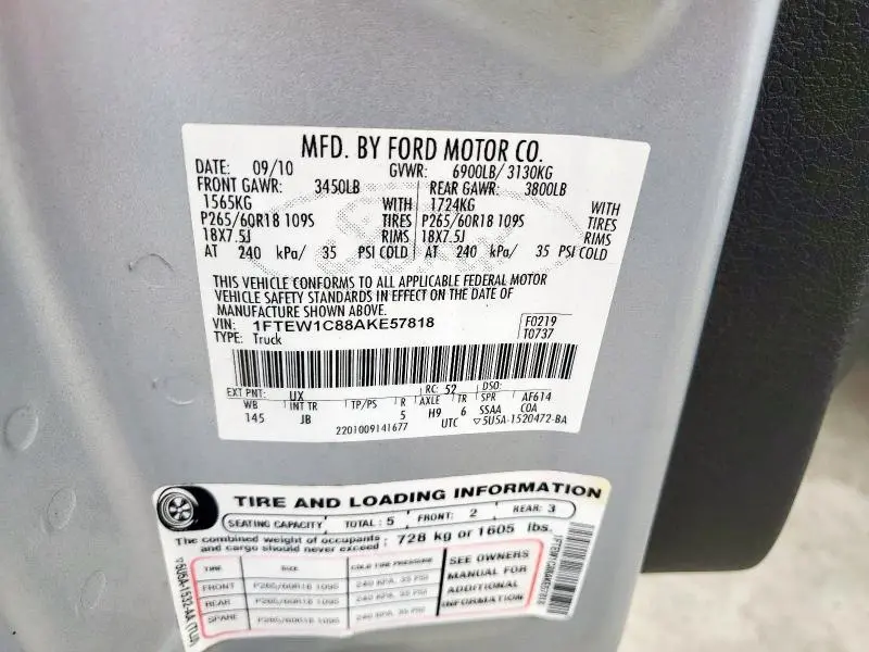 2010 FORD F150 SUPERCREW  