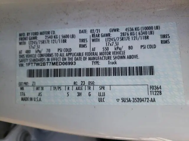 2021 FORD F250 SUPER DUTY  