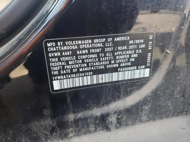 2018 VOLKSWAGEN PASSAT SE