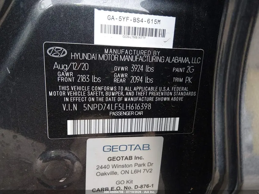 2020 HYUNDAI ELANTRA SE