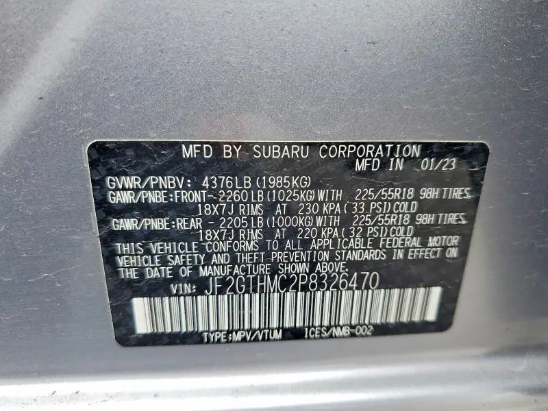 2023 SUBARU CROSSTREK LIMITED  