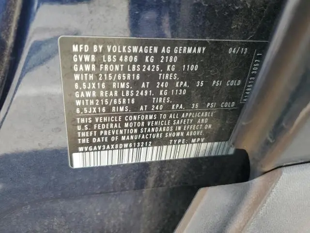 2013 VOLKSWAGEN TIGUAN S  
