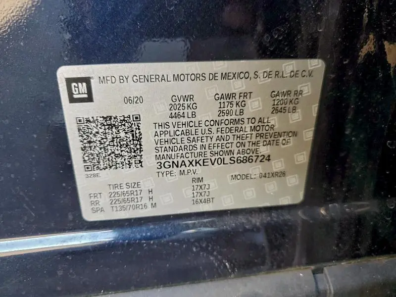 2020 CHEVROLET EQUINOX LT  