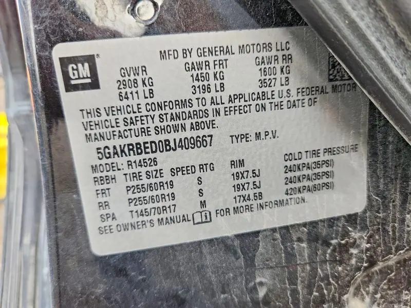 2011 BUICK ENCLAVE CXL  