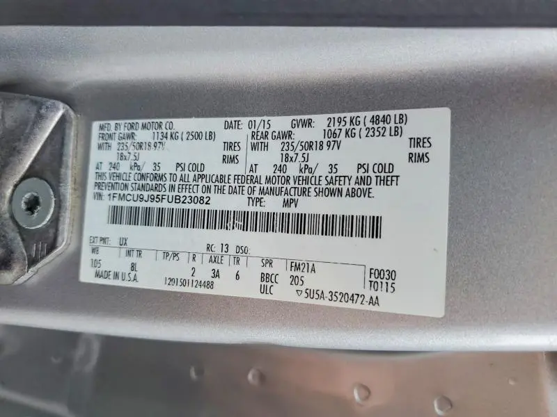 2015 FORD ESCAPE TITANIUM  