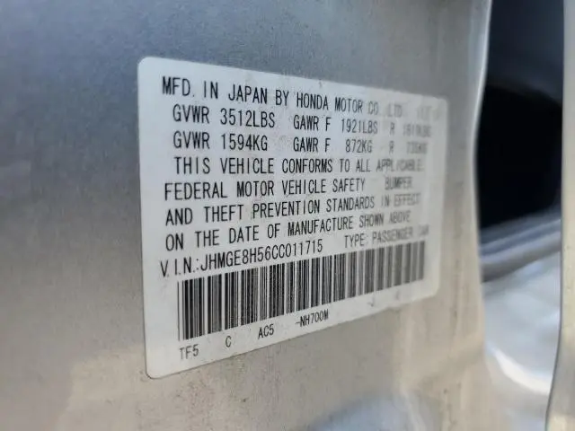 2012 HONDA FIT SPORT