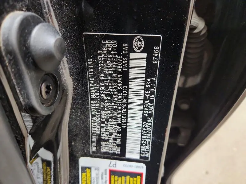 2012 TOYOTA CAMRY SE  