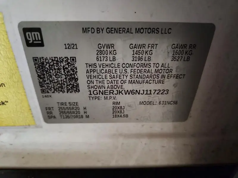 2022 CHEVROLET TRAVERSE RS  