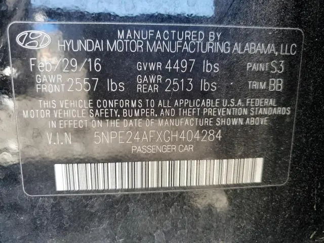 2016 HYUNDAI SONATA SE  