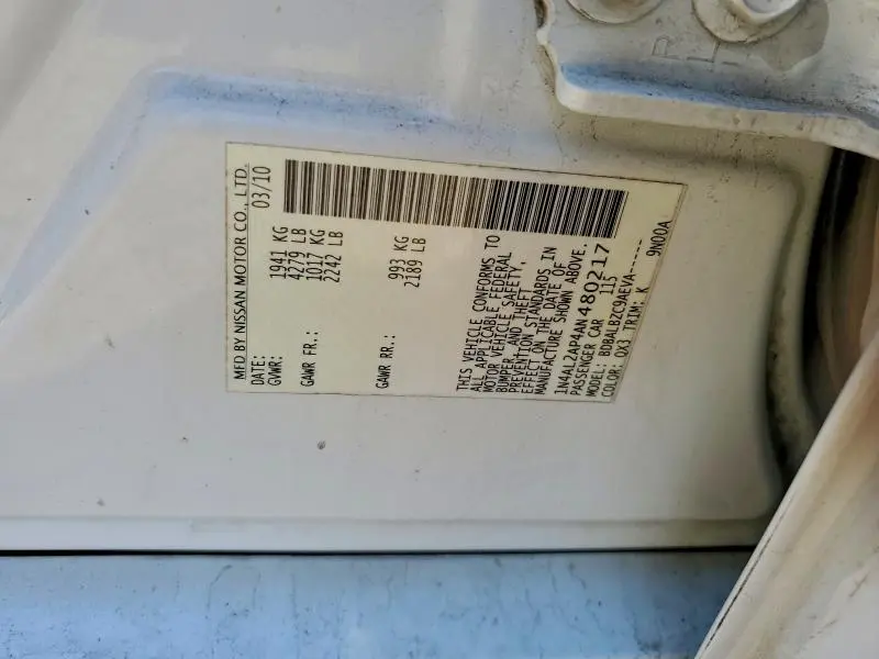 2010 NISSAN ALTIMA BASE  