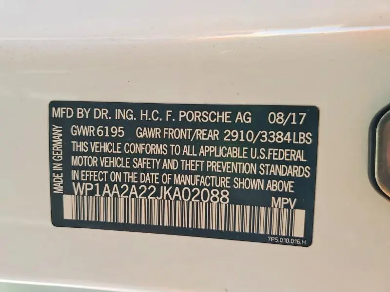 2018 PORSCHE CAYENNE   