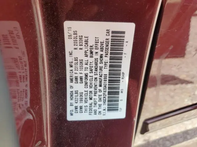 2016 HONDA ACCORD EXL  