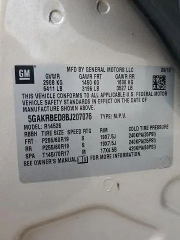 2011 BUICK ENCLAVE CXL