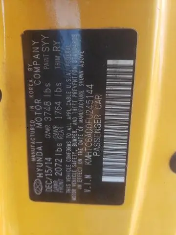 2015 HYUNDAI VELOSTER   