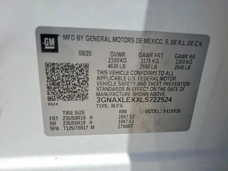 2020 CHEVROLET EQUINOX LT  