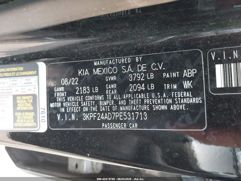 2023 KIA FORTE LXS