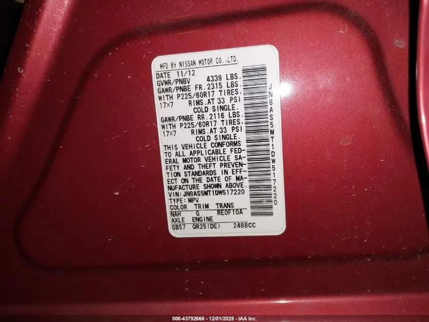 2013 NISSAN ROGUE SV