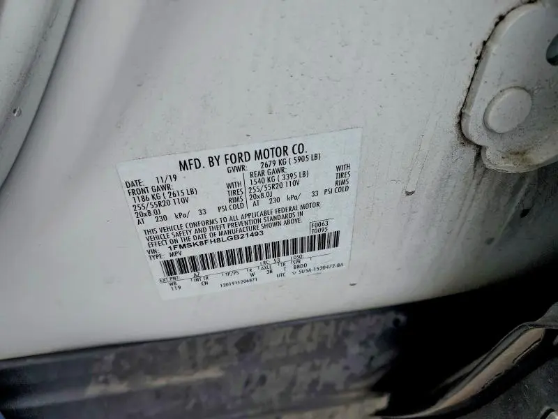 2020 FORD EXPLORER LIMITED  