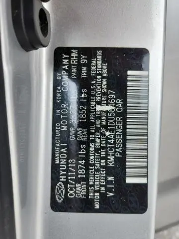 2013 HYUNDAI ACCENT GLS