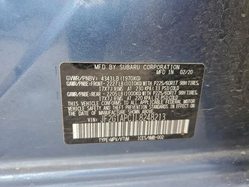 2020 SUBARU CROSSTREK PREMIUM  