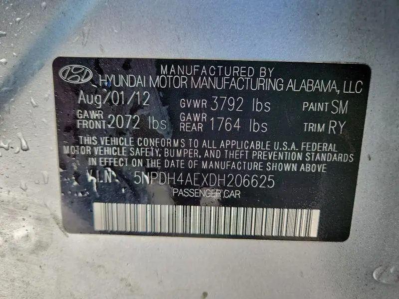 2013 HYUNDAI ELANTRA GLS  