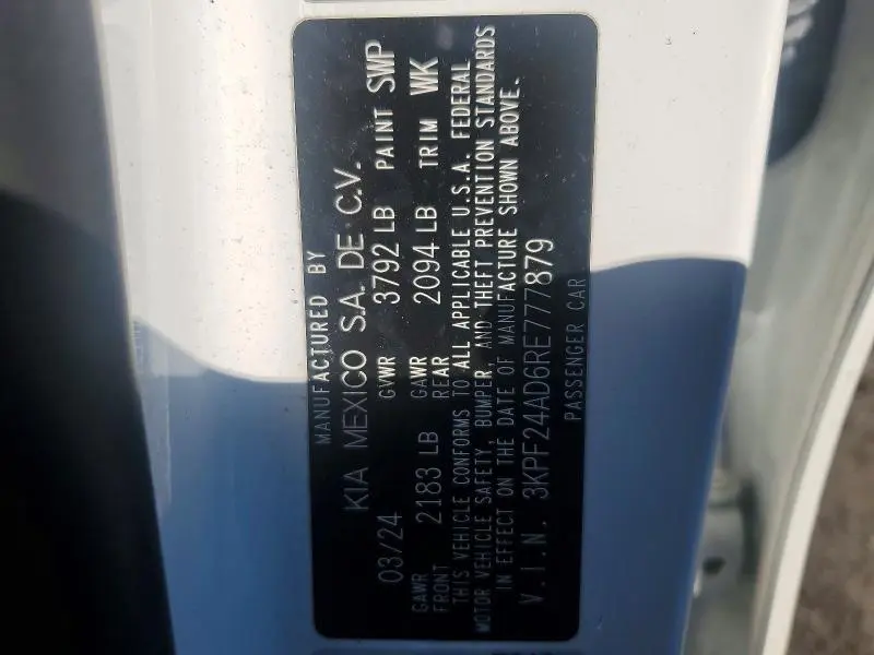 2024 KIA FORTE LXS  