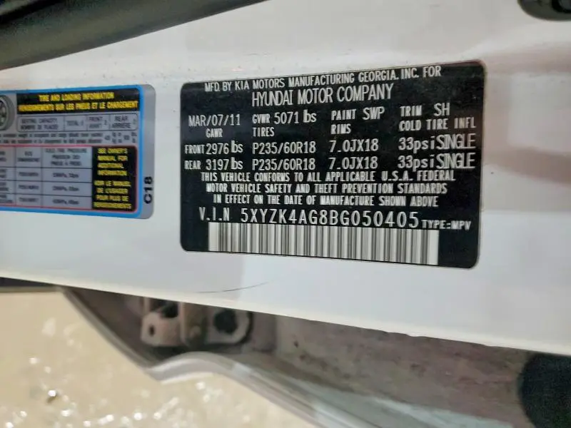 2011 HYUNDAI SANTA FE LIMITED  