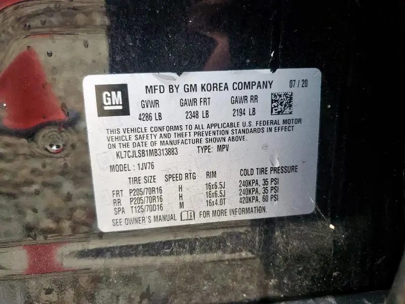 2021 CHEVROLET TRAX 1LT  
