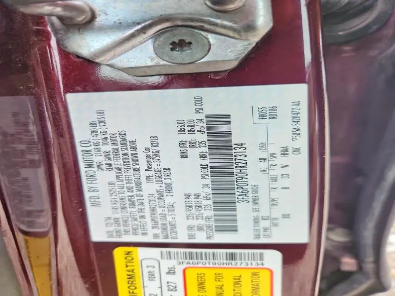 2017 FORD FUSION SE  