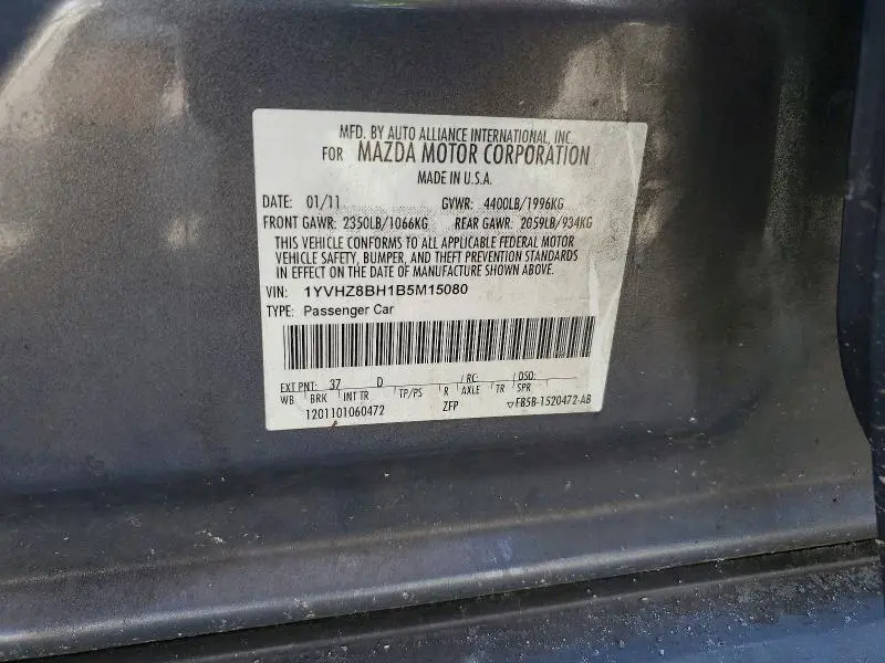 2011 MAZDA 6 I  