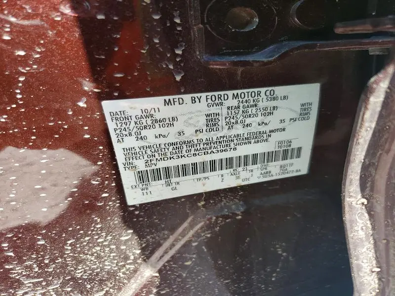 2012 FORD EDGE LIMITED  
